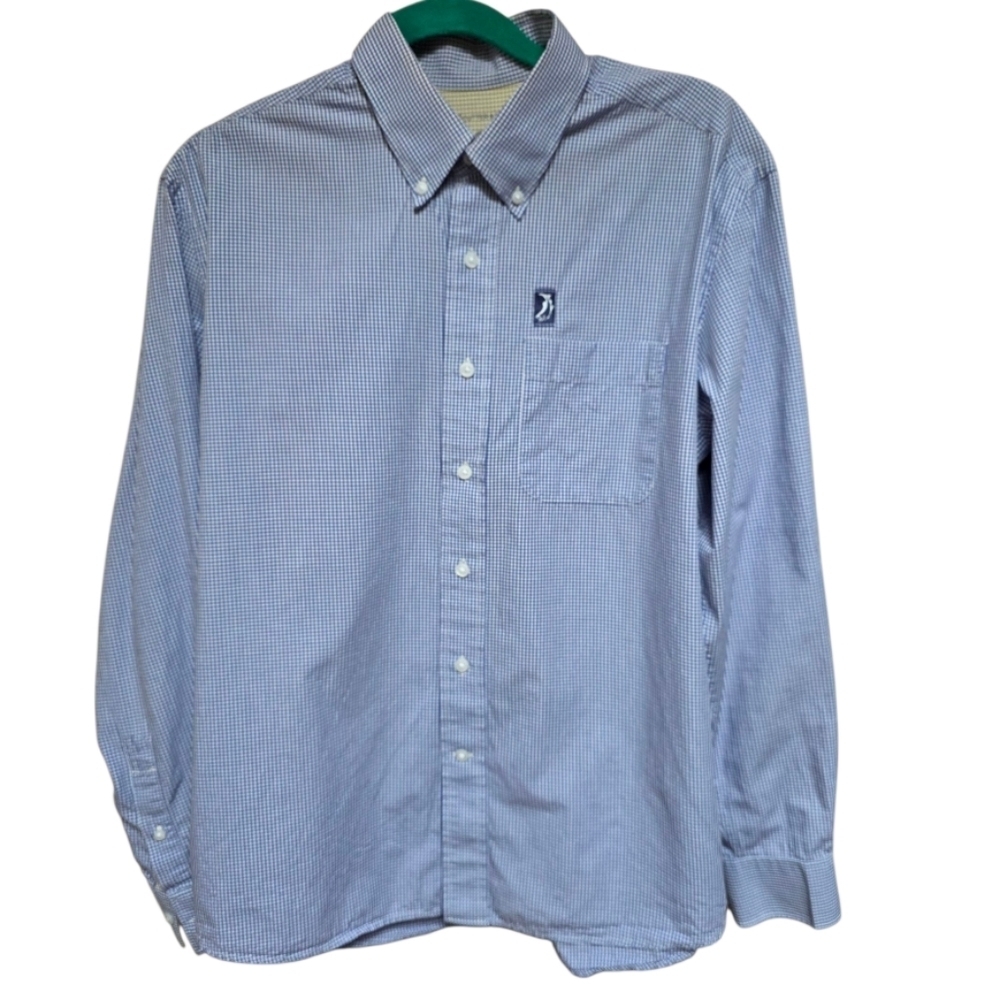 Rare Cutter & Buck Gingham Button-Down Shirt Sailfish Logo Classic Fit
